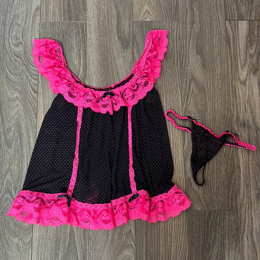 Victoria’s Secret Sexy Night Gown Teddy w/ Matching Thong. New w/out Tags